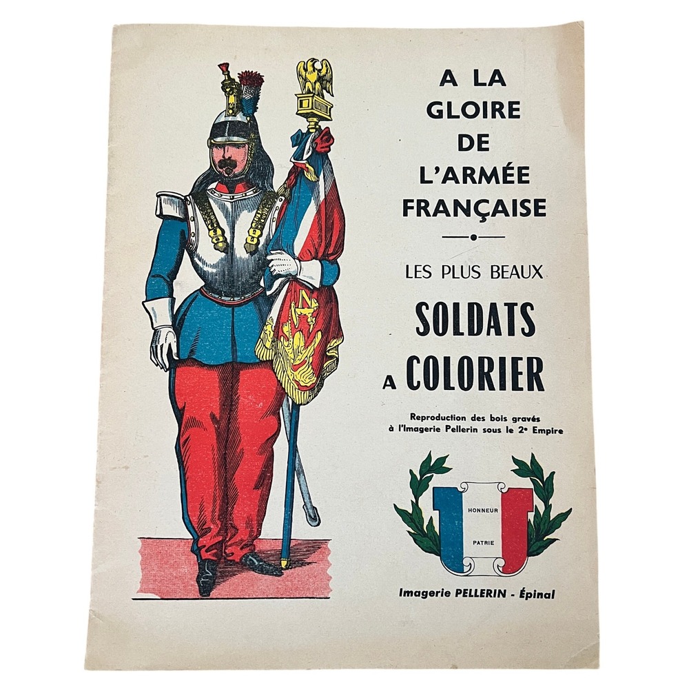 Vtg Imagerie Pellerin Epinal French Military Uniforms Coloring Book Unused 12x9"